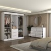Guarda-Roupa Solteiro Europa 4 Portas 3 Gavetas e Cômoda 6 Gavetas Branco - Panorama Moveis
