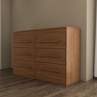 Guarda-Roupa Solteiro Europa 4 Portas 3 Gavetas e Cômoda 6 Gavetas Cinamomo/Off White - Panorama Moveis