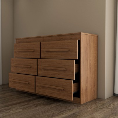 Guarda-Roupa Solteiro Europa 4 Portas 3 Gavetas e Cômoda 6 Gavetas Cinamomo/Off White - Panorama Moveis