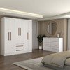 Guarda-Roupa Solteiro Europa 6 Portas 2 Gavetas e Cômoda 6 Gavetas 100% Mdf Branco - Panorama Móveis