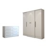 Guarda-Roupa Casal Europa 4 Portas 2 Gavetas e Cômoda 6 Gavetas Branco - Panorama Móveis
