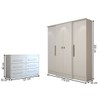 Guarda-Roupa Casal Europa 4 Portas 2 Gavetas e Cômoda 6 Gavetas Branco - Panorama Móveis