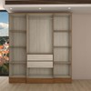 Guarda-Roupa Casal Europa 4 Portas 2 Gavetas e Cômoda 6 Gavetas Cinamomo/Off White - Panorama Móveis
