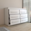 Guarda-Roupa Casal Europa 6 Portas 2 Gavetas e Cômoda 6 Gavetas 100% Mdf Branco - Panorama Móveis