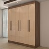Guarda-Roupa Casal Europa 6 Portas 2 Gavetas e Cômoda 6 Gavetas 100% Mdf Castanho - Panorama Móveis
