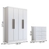 Guarda-Roupa Solteiro Europa 4 Portas 2 Gavetas com Cômoda 6 Gavetas Branco - Panorama Móveis