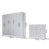 Guarda-Roupa Casal Europa 8 Portas 4 Gavetas e Cômoda 6 Gavetas Branco - Panorama Móveis