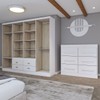 Guarda-Roupa Casal Europa 8 Portas 4 Gavetas e Cômoda 6 Gavetas com Espelho Branco - Panorama Móveis
