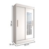 Guarda-Roupa Solteiro Europa 2 Portas 2 Gavetas com Espelho Branco - Panorama Móveis