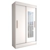Guarda-Roupa Solteiro Europa 2 Portas 2 Gavetas com Espelho Branco - Panorama Móveis