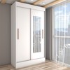 Guarda-Roupa Solteiro Europa 2 Portas 2 Gavetas com Espelho Branco - Panorama Móveis