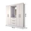 Guarda-Roupa Solteiro Europa 4 Portas 3 Gavetas Branco - Panorama Móveis