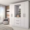 Guarda-Roupa Solteiro Europa 4 Portas 3 Gavetas Branco - Panorama Móveis