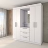 Guarda-Roupa Solteiro Europa 4 Portas 3 Gavetas Branco - Panorama Móveis