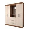 Guarda-Roupa Solteiro Europa 4 Portas 3 Gavetas Cinamomo/Off White - Panorama Móveis