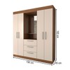 Guarda-Roupa Solteiro Europa 4 Portas 3 Gavetas Cinamomo/Off White - Panorama Móveis