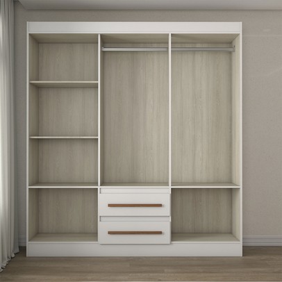 Guarda-Roupa Solteiro Europa 6 Portas 2 Gavetas 100% Mdf Branco - Panorama Móveis