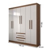 Guarda-Roupa Solteiro Europa 6 Portas 2 Gavetas 100% Mdf Cinamomo/Off White - Panorama Móveis