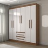 Guarda-Roupa Solteiro Europa 6 Portas 2 Gavetas 100% Mdf Cinamomo/Off White - Panorama Móveis