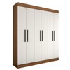 Guarda-Roupa Casal Europa 6 Portas 2 Gavetas 100% Mdf Cinamomo/Off White - Panorama Móveis