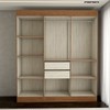 Guarda-Roupa Casal Europa 6 Portas 2 Gavetas 100% Mdf Cinamomo/Off White - Panorama Móveis