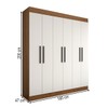 Guarda-Roupa Casal Europa 6 Portas 2 Gavetas 100% Mdf Cinamomo/Off White - Panorama Móveis