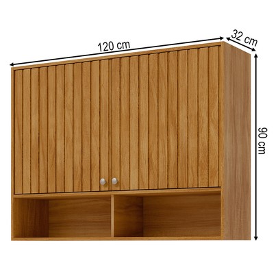 Armário Aéreo Cozinha 120 Cm Divina 2 Portas Cinamomo - Mgm Móveis