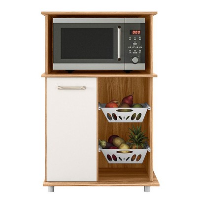 Armário de Cozinha Fruteira Malu 1 Porta Freijó/Off White Cristal - Nicioli