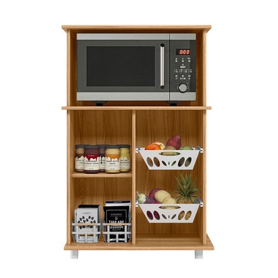 Armário de Cozinha Fruteira Malu 1 Porta Freijó/Off White Cristal - Nicioli