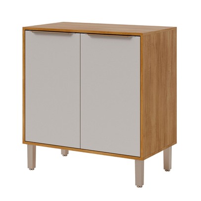 Balcão de Cozinha 80 Cm Divina 2 Portas Cinamomo/Off White - Mgm Móveis