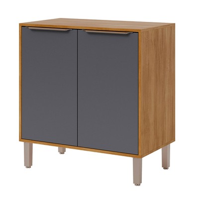 Balcão de Cozinha 80 Cm Divina 2 Portas Cinamomo/Titanium- Mgm Móveis