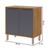 Balcão de Cozinha 80 Cm Divina 2 Portas Cinamomo/Titanium- Mgm Móveis
