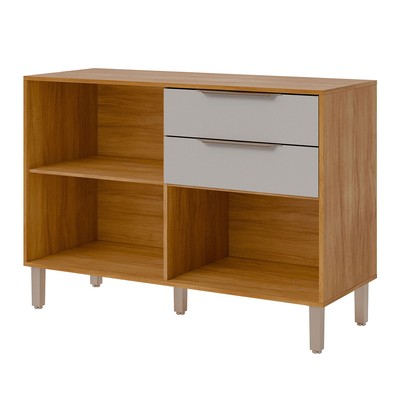 Balcão de Cozinha 120 Cm Divina 2 Portas 2 Gavetas Cinamomo/Off White - Mgm Móveis