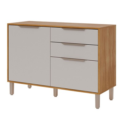 Balcão de Cozinha 120 Cm Divina 2 Portas 2 Gavetas Cinamomo/Off White - Mgm Móveis