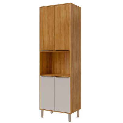 Paneleiro Divina 4 Portas Cinamomo/Off White - Mgm Móveis