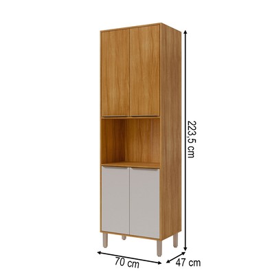 Paneleiro Divina 4 Portas Cinamomo/Off White - Mgm Móveis