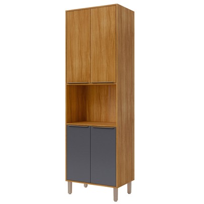 Paneleiro Divina 4 Portas Cinamomo/Titanium - Mgm Móveis