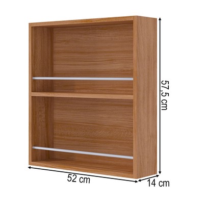 Armário Aéreo Cozinha 52 Cm Gourmet 1 Prateleira Cinamomo - Mgm Móveis