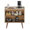 Balcão Buffet Retro 2 Portas 1 Prateleira Ripado 3d Canelato/Natura/Off White - Atualle Móveis