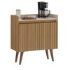 Balcão Buffet Retro 2 Portas 1 Prateleira Ripado 3d Canelato/Natura/Off White - Atualle Móveis
