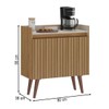 Balcão Buffet Retro 2 Portas 1 Prateleira Ripado 3d Canelato/Natura/Off White - Atualle Móveis