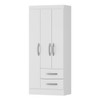 Guarda-Roupa Solteiro Adolfo 3 Portas 2 Gavetas Branco Neve - Mx Móveis