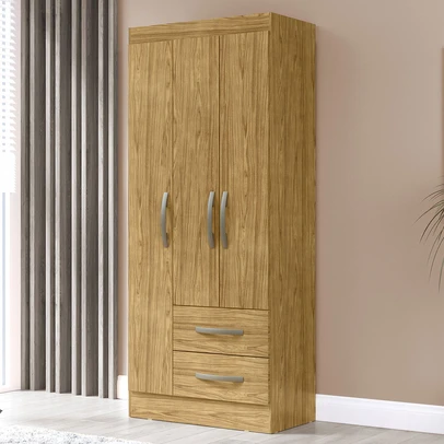 Guarda-Roupa Solteiro Adolfo 3 Portas 2 Gavetas Marrocos - Mx Móveis