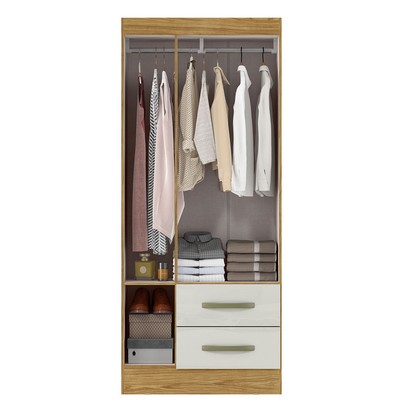 Guarda-Roupa Solteiro Adolfo 3 Portas 2 Gavetas Marrocos/Off White - Mx Móveis