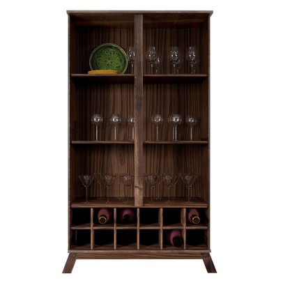 Cristaleira Paris 2 Portas 2 Prateleiras com Vidro Imbuia Natural - Rodmoveis