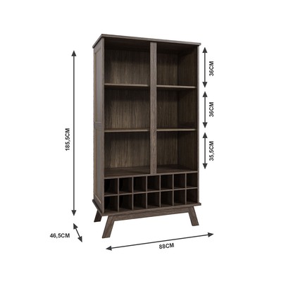 Cristaleira Paris 2 Portas 2 Prateleiras com Vidro Imbuia Natural - Rodmoveis