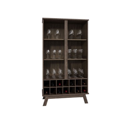 Cristaleira Paris 2 Portas 2 Prateleiras com Vidro Imbuia Natural - Rodmoveis