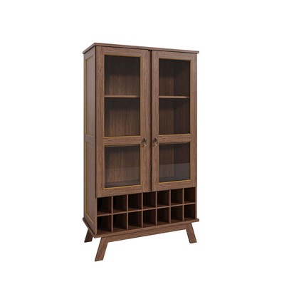 Cristaleira Paris 2 Portas 2 Prateleiras com Vidro Ypê - Rodmoveis