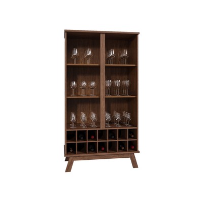 Cristaleira Paris 2 Portas 2 Prateleiras com Vidro Ypê - Rodmoveis