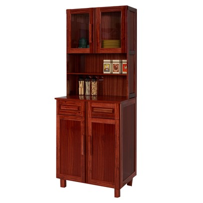 Armário de Cozinha Sergipe 4 Portas 2 Prateleiras com Vidro Mel - Rodmoveis